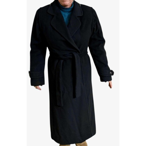 Woman’s Vintage Ed Mitchell of Westport CT 100% Black Cashmere Coat Made in USA - Picture 5 of 11
